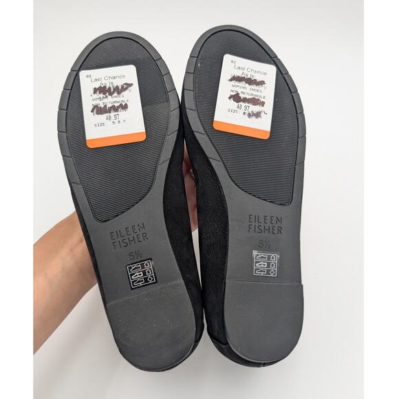 Eileen Fisher Una Hidden Wedge Ballet Flat Women's Black Size US5.5 EU36 - Picture 8 of 10